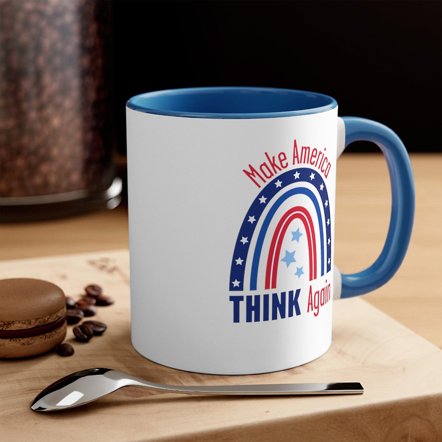 Make America THINK Again Coffee Mug A Blue Dot in a Red State