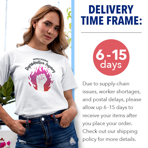 Delivery time frame: Due to supply-chain issues, worker shortages, and postal delays, please allow up 6-15 days to receive your items after you place your order. Check out our shipping policy for more details.