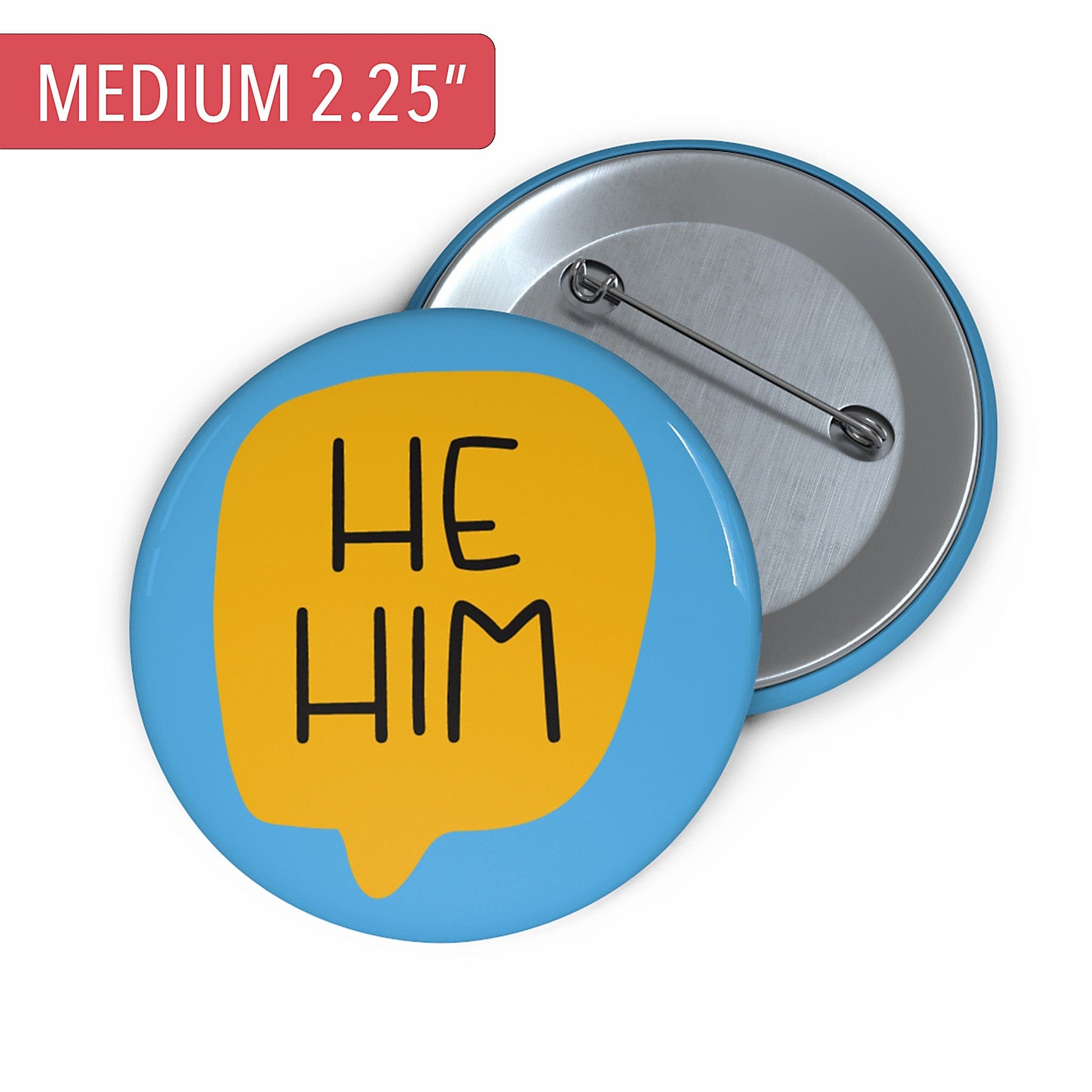 Gender Pronouns Pin He/Him A Blue Dot in a Red State