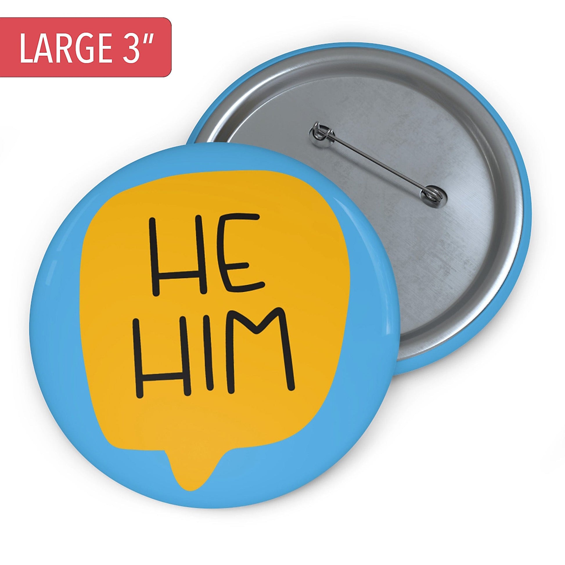 Gender Pronouns Pin He/Him A Blue Dot in a Red State