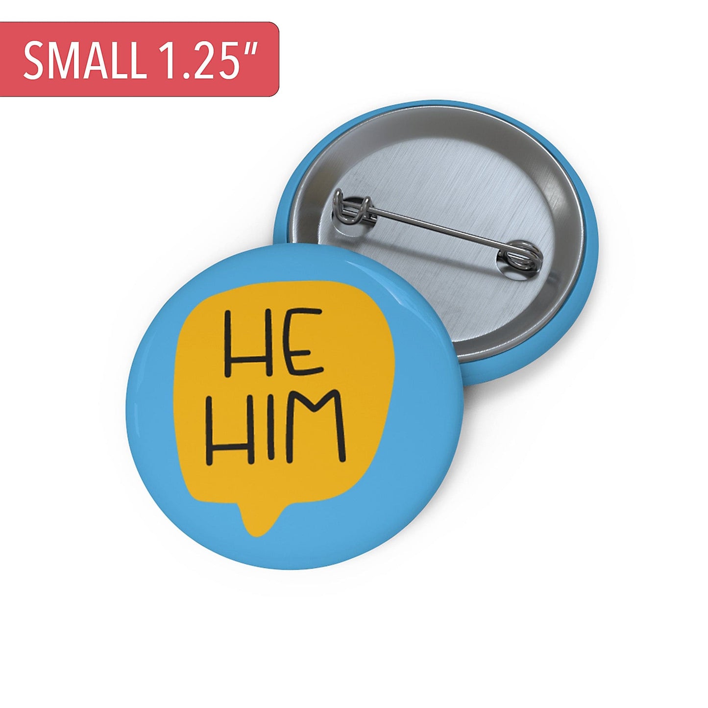 Gender Pronouns Pin He/Him A Blue Dot in a Red State