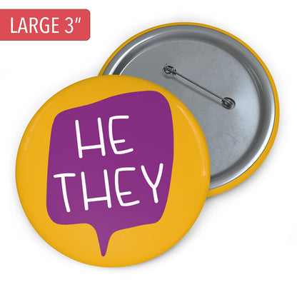 Gender Pronouns Pin He/They A Blue Dot in a Red State