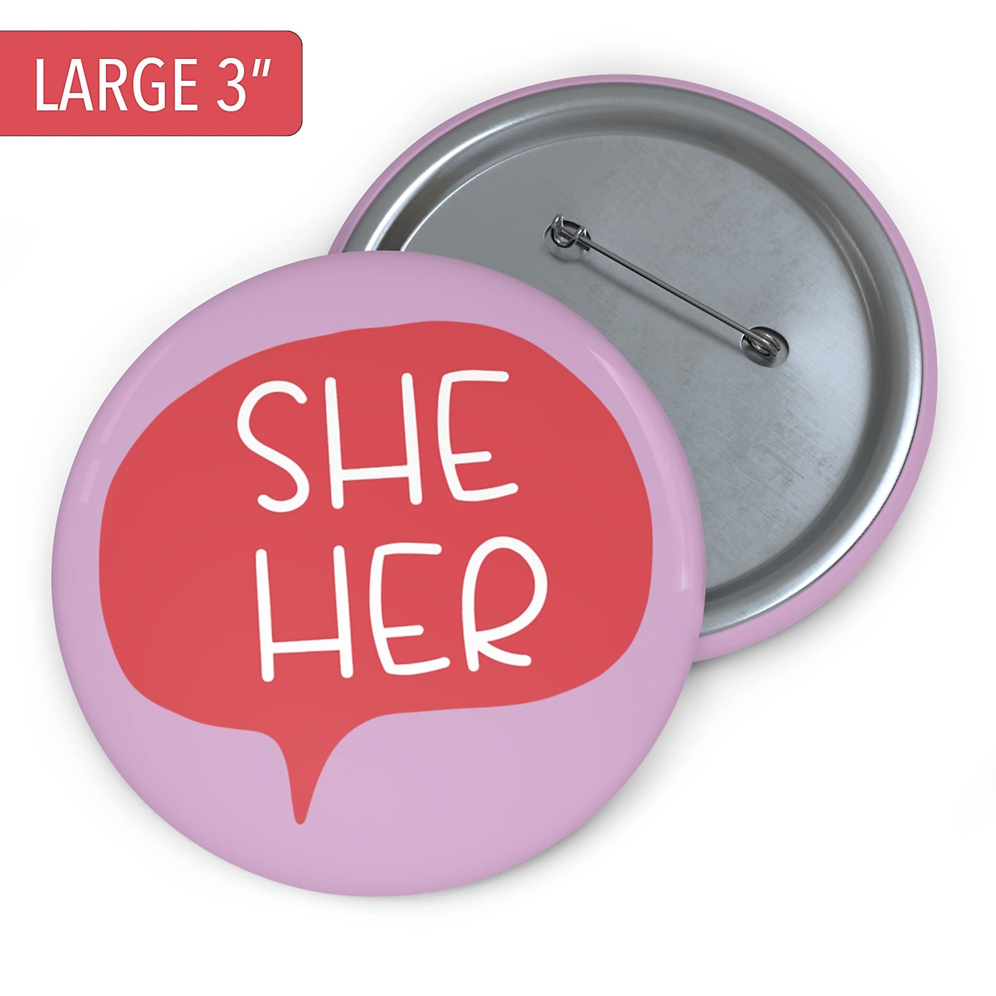 Gender Pronouns Pin She/Her A Blue Dot in a Red State