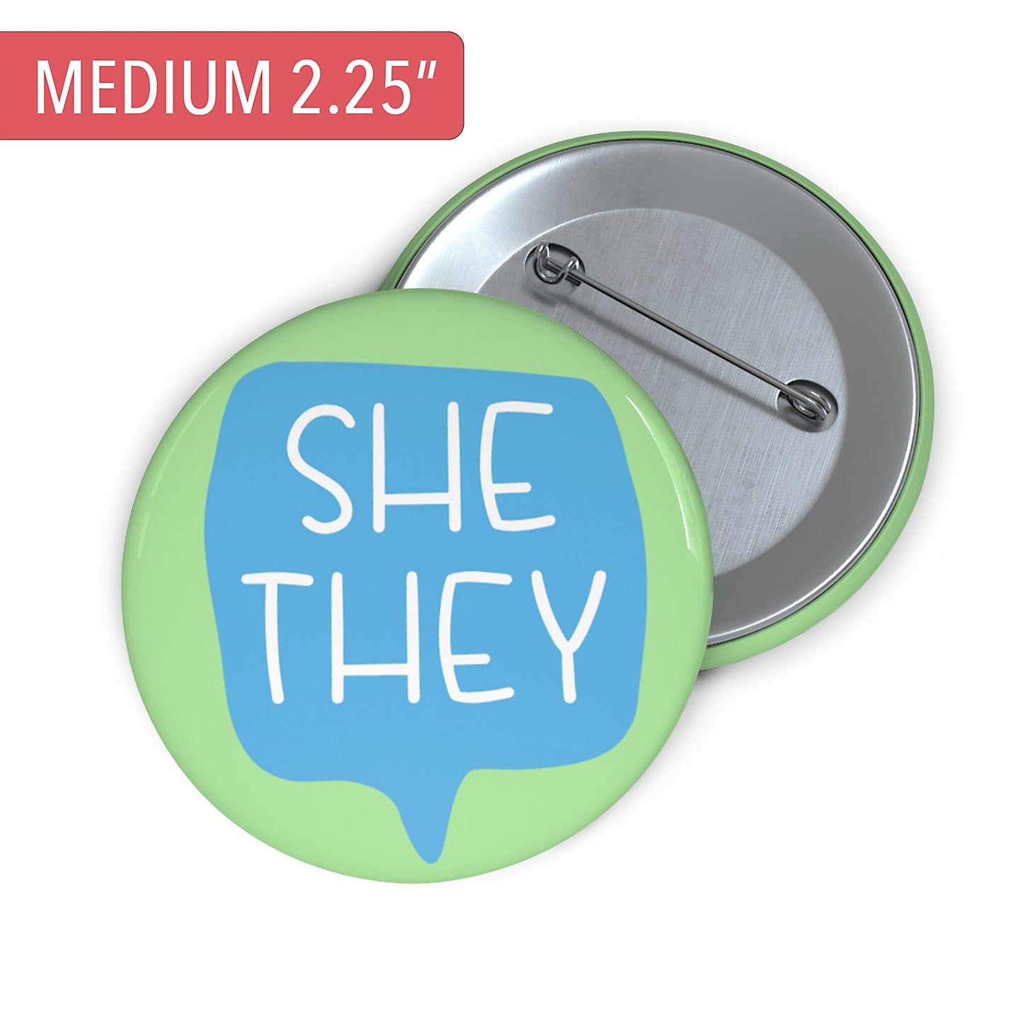 Gender Pronouns Pin She/They A Blue Dot in a Red State