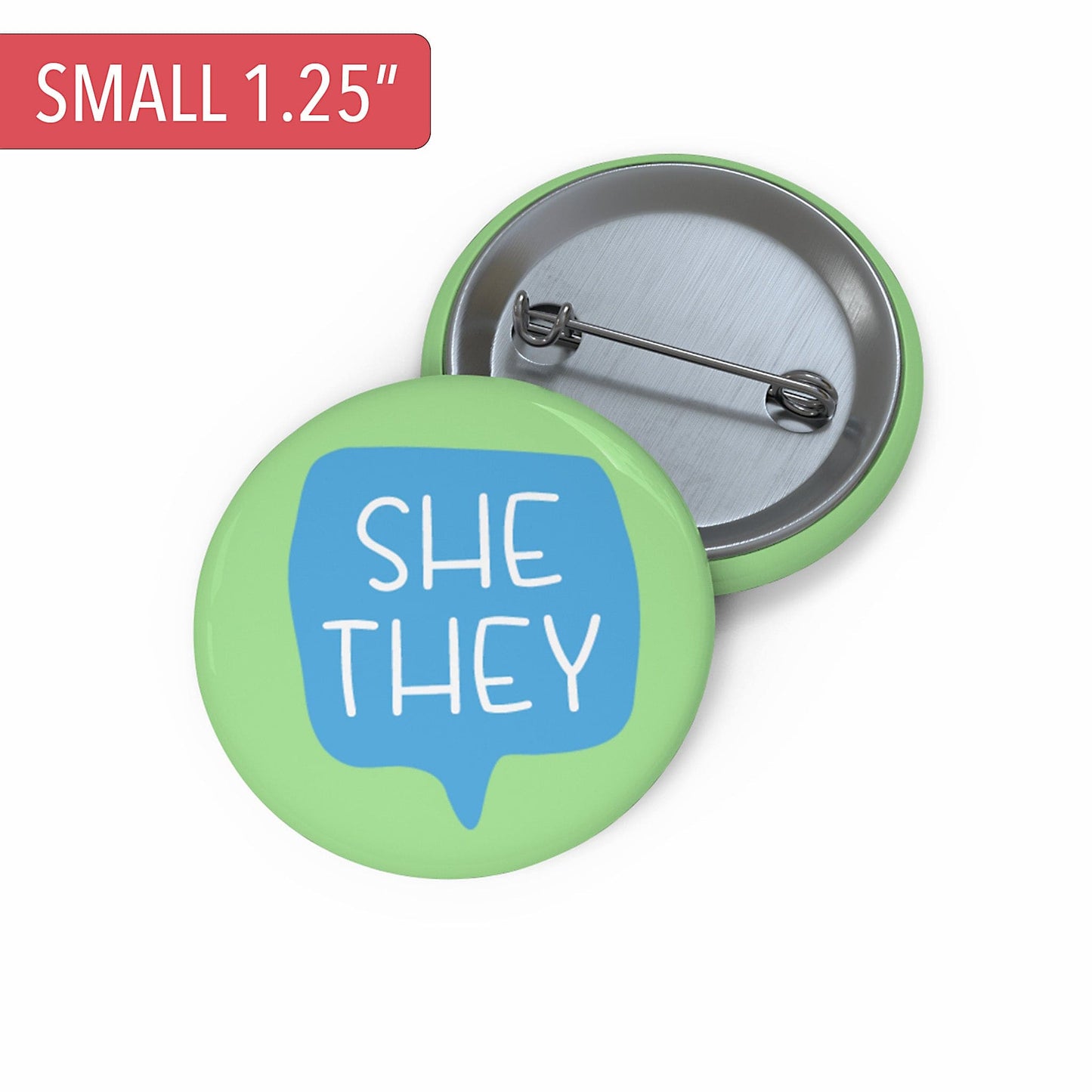 Gender Pronouns Pin She/They A Blue Dot in a Red State