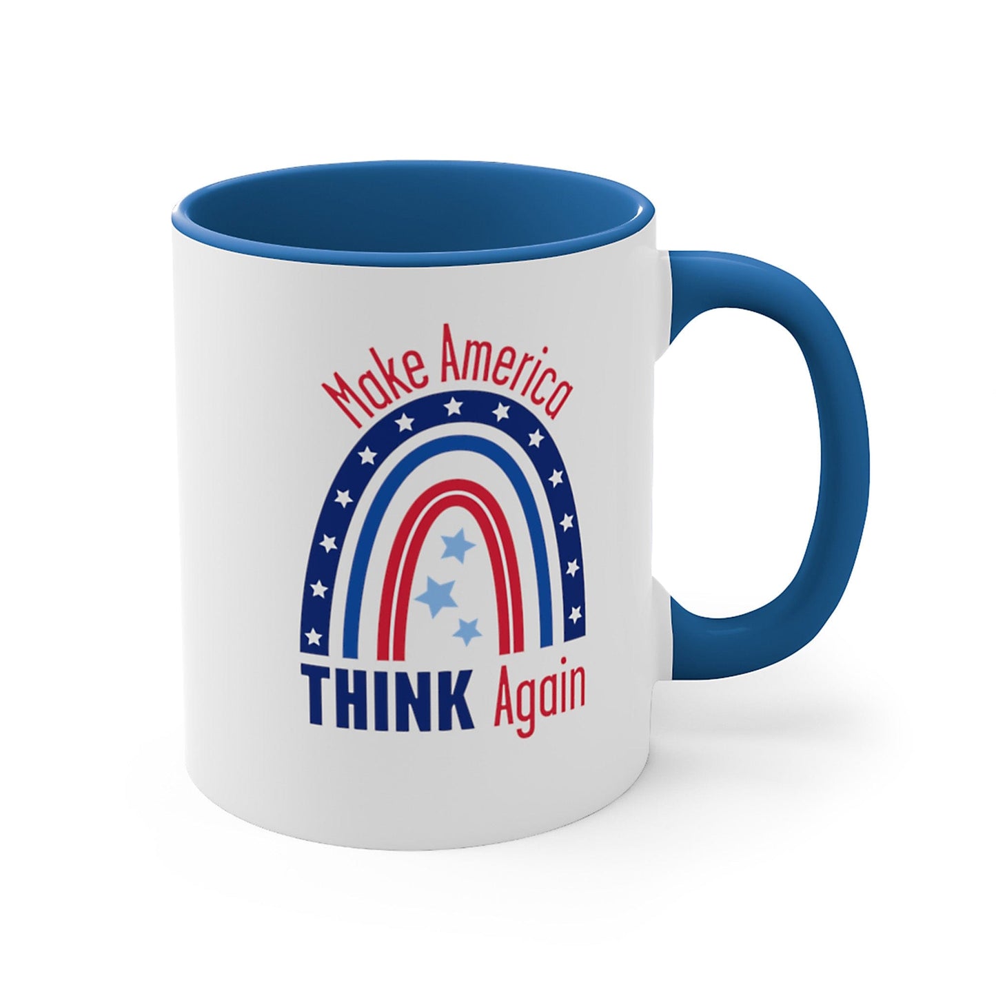 Make America THINK Again Coffee Mug A Blue Dot in a Red State